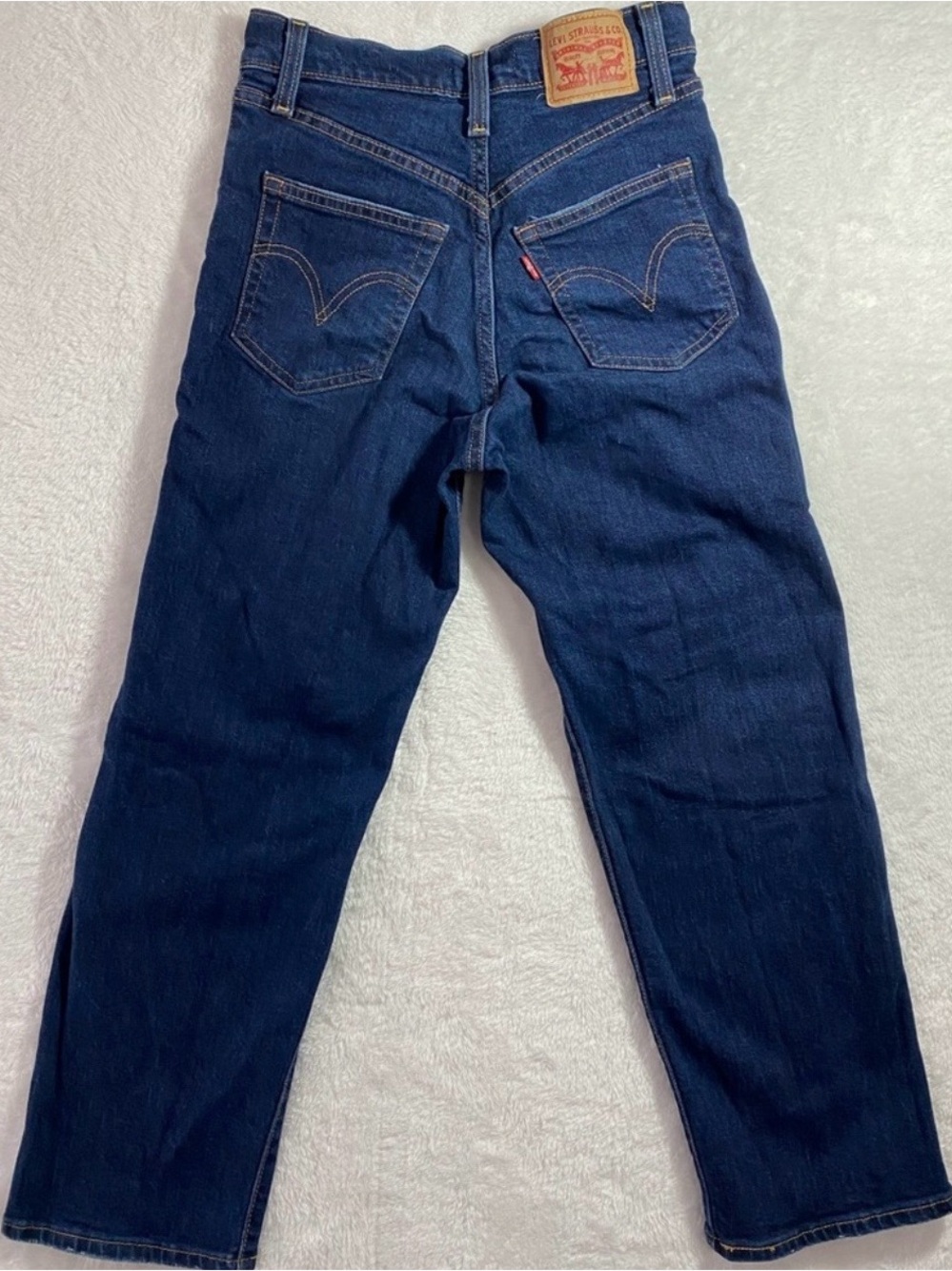 Levi’s Ribcage Straight Ankle Jeans High Rise Distressed Blue Size 25 women